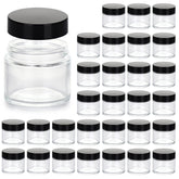 Bocal Hoa Kinh 2oz avec bouchon noir, parfait pour stocker crèmes et lotions en voyage.