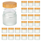 11 Hoa Kinh bocal en verre dépoli 2oz avec couvercle bois, lot de 24