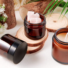 11 Hoa Kinh bocaux ambré 2oz avec joint intérieur, idéal pour conserver crèmes et huiles.