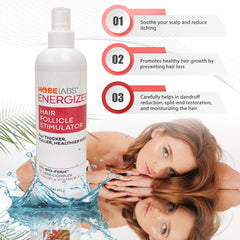 Hobe Labs Energizer : texture formulée avec jojoba et vitamine B5 pour hydrater les cheveux.