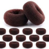 HOFASON anneau-chignon moyen marron, pour cheveux longs et coiffage rapide.