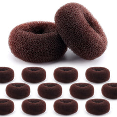 HOFASON anneau-chignon moyen marron, pour cheveux longs et coiffage rapide.