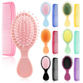 Brosse humide mini HOFASON noir et rose, idéale pour démêler rapidement en voyage.
