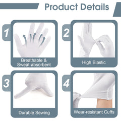 Gants coton blancs Hoiny pour soin des bijoux avec précision et douceur.