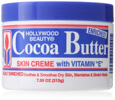 Hollywood Beauty Crème Beurre Cacao en pot, hydratation durable pour la peau.