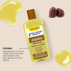Lutte contre les frisottis grâce à Hollywood Beauty Jojoba.