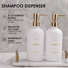 Savon pour les mains HOMCDALY 600 ml blanc et or, hygiène facilitée.