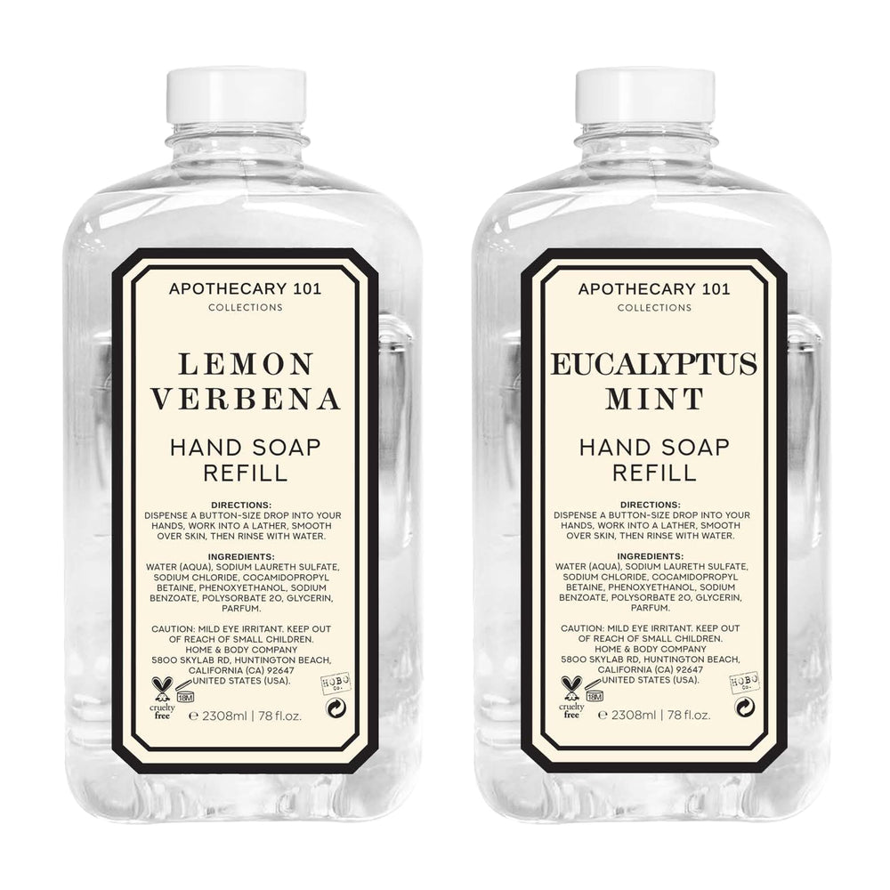 Home & Body Company Apothecary 101 verveine citronnée, parfum frais et longue tenue pour les mains.