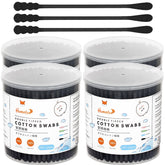 HOMEFOX coton-tiges noirs spiral: tête spiral douce pour un usage quotidien.