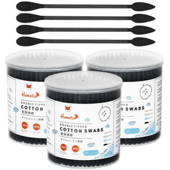 HOMEFOX coton-tiges pointes noires pack 600 pour applications précises et propres.