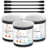 HOMEFOX coton-tiges spirale noir ensemble, nettoyage délicat quotidien