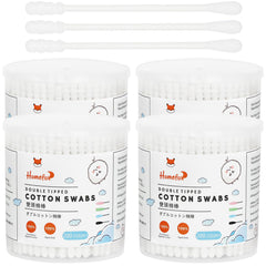 HOMEFOX cotons-tiges spirale blancs, nettoyage doux et précis du visage