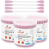 HOMEFOX cotons-tiges spiral roses – ensemble pratique pour le soin quotidien.