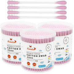 HOMEFOX cotons-tiges spiral roses – ensemble pratique pour le soin quotidien.