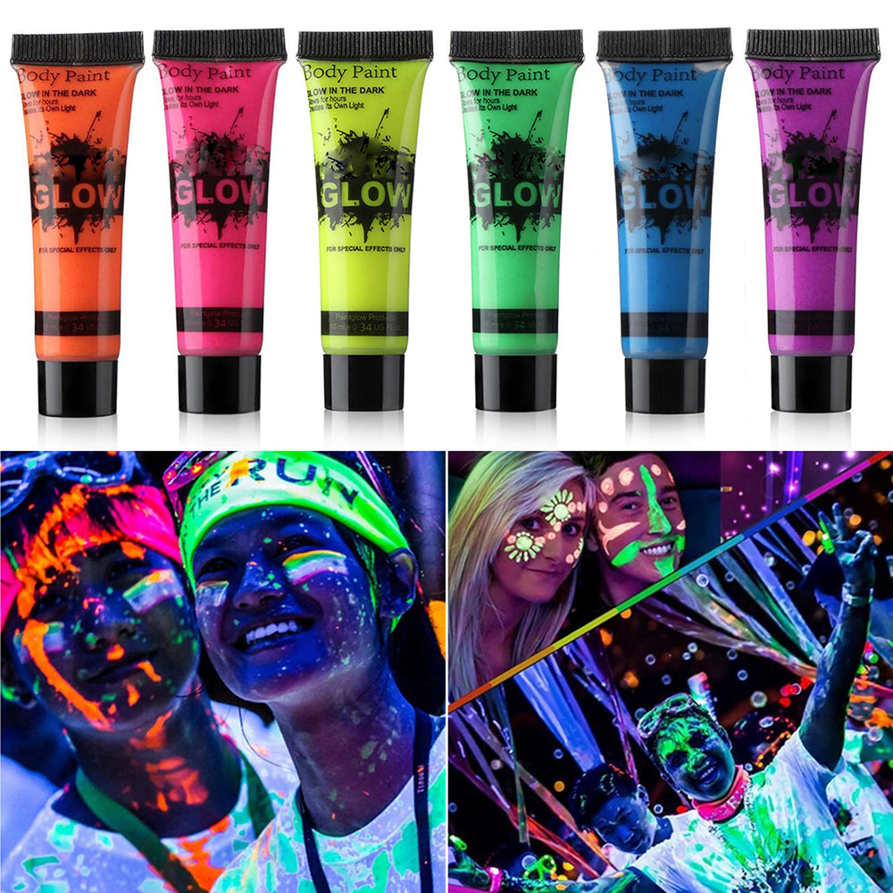HomeHere peinture visage néon rouge—brille sous UV pour un look vibrant en soirée.