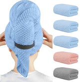 HOMEXCEL serviette cheveux microfibre bleu 40x20, absorption rapide.