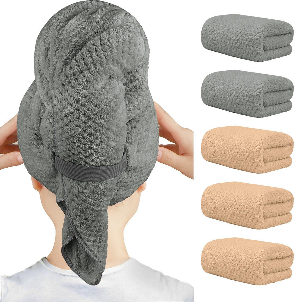HOMEXCEL serviette microfibre 40x20 grand-format, absorption rapide pour tous types de cheveux