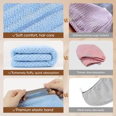 HOMEXCEL turbant seche rapide elastic, maintien sûr.