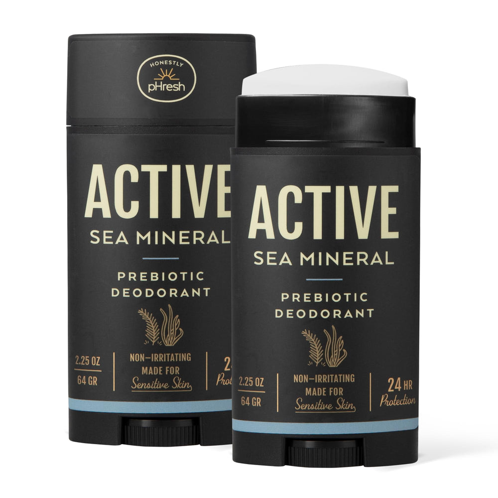 Honestly pHresh déodorant pour homme — bouteille minéral marin actif, protection longue durée.