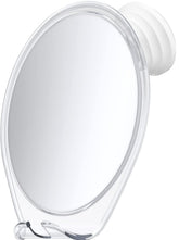 Miroir HoneyBULL anti-buée monté par ventouse, vue nette.