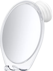 Miroir HoneyBULL anti-buée monté par ventouse, vue nette.