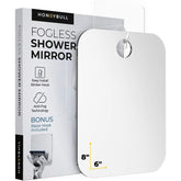 Miroir HoneyBULL anti-buée en douche, reflet net malgré la vapeur.