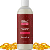 Honeydew Folimax Biotin Shampoo, bouteille élégante, apporte du volume aux cheveux fins.