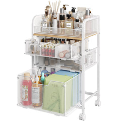 Hongtamoya chariot maquillage à roulettes avec 3 tiroirs pour rangement
