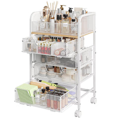 Hongtamoya chariot maquillage roulant avec 4 tiroirs pour un rangement élégant et pratique