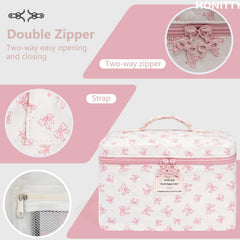 Honitty etui cosmetiques voyage matelassé fleurs – petite taille pour voyage.
