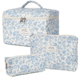 Sac Honitty grand quilt floral — rangement élégant pour maquillage en voyage.