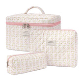 Trousse honitty matelassée fleurs grande, rangement pratique pour voyage et quotidien.