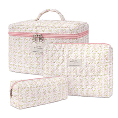 Trousse honitty matelassée fleurs grande, rangement pratique pour voyage et quotidien.