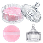 Éponge poudre grande HONSIO de couleur rose pour une couverture douce et uniforme.