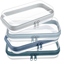 Hoolerry ensemble de 4 pochettes transparentes et rigides pour un rangement clair.