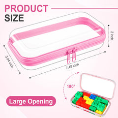 Étui rigide transparent Hoolerry rose, protège le maquillage et les outils.