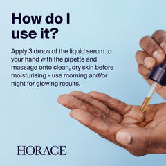HORACE Sérum texture douce qui rend la peau plus lisse.