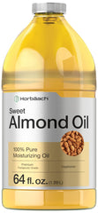 Horbäach huile d'amande douce — bouteille prête pour l'hydratation cheveux et peau.