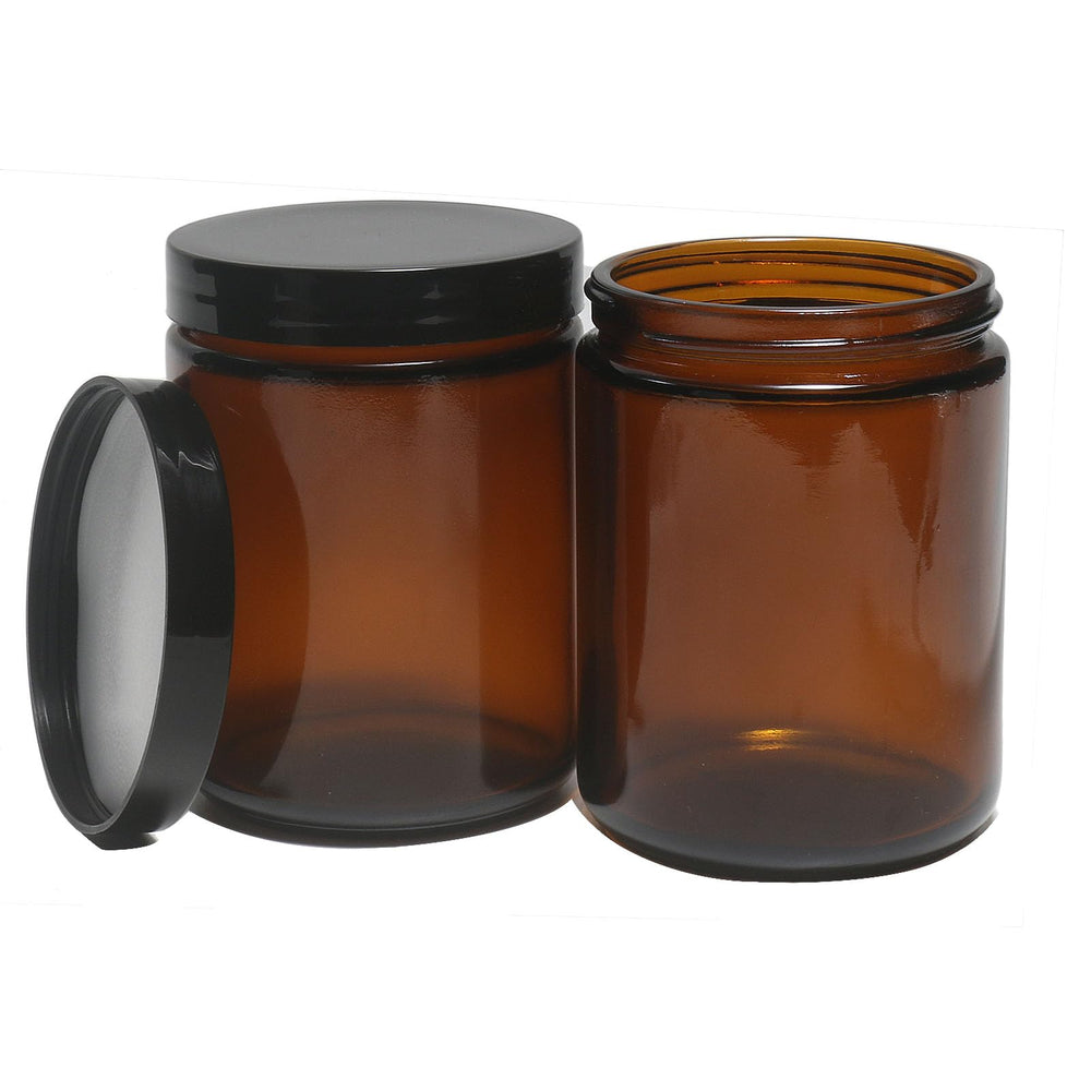 Bocal en verre ambré Hormerry de 250 ml, idéal pour conserver cosmétiques en voyage.