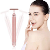 Horolas Beauty Bar 24k Pulse en action sur le visage, stimulation micro-vibration douce.