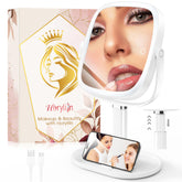 Miroir Horyliin 10x avec lumière pour maquillage précis et détails peau.