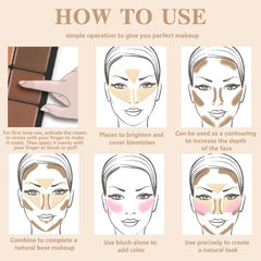 HOSAILY Fard à joues crème 6 teintes pour une couleur naturelle.
