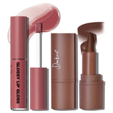 HOSAILY ensemble lèvres brun foncé avec crayon et brillant à lèvres pour un contour net.