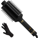HOT TOOLS Pro Artist brosse ovale noire et or en action pour volume durable.