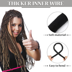 Hoteam bande d'attaches cheveux spiral pliable, idéale pour tresses simples.