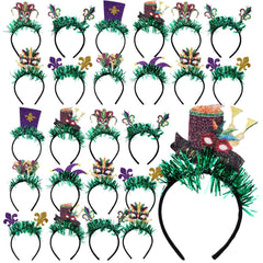 Hotop bandeaux Mardi Gras 24 pièces: assortiment varié pour votre look festif