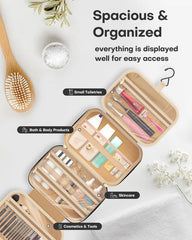 HOTOR Trousse de toilette voyage avec poches transparentes pour repérer rapidement les articles.