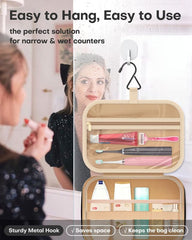 HOTOR Trousse de toilette voyage avec poches zippées pour une organisation sécurisée.
