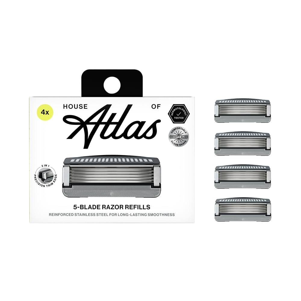 House of Atlas lames: cinq lames pour un rasage lisse et proche.