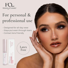 House of Lashes Glue precision brush enables mess-free, easy application.